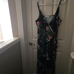 Ricki's Dark Floral Wrap Front Romper